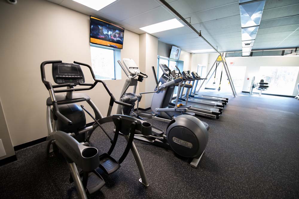 gym with treadmills
